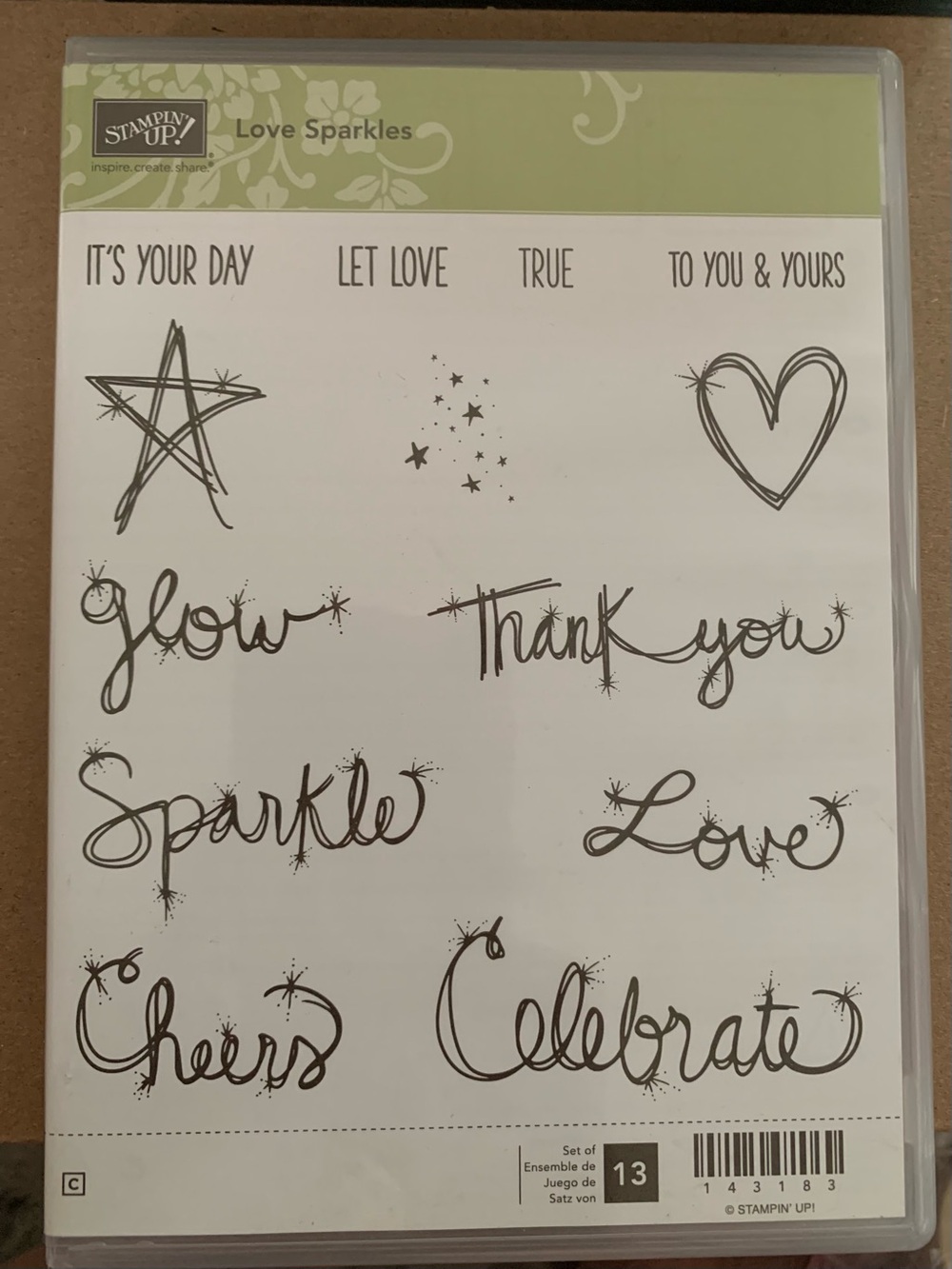 Stampin' Up! Love Sparkles Stamp Set - Script Sentiments